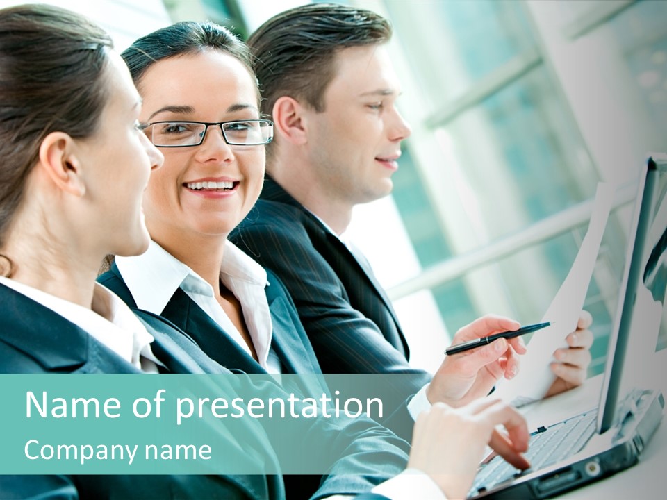Businesswoman Teamwork Professional PowerPoint Template