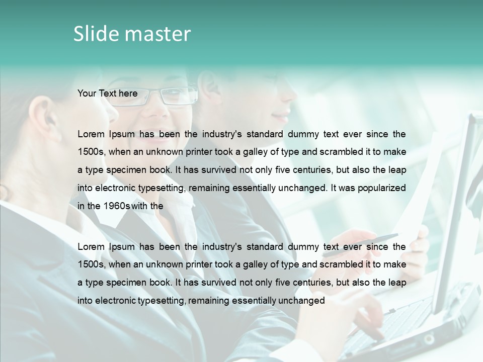 Businesswoman Teamwork Professional PowerPoint Template