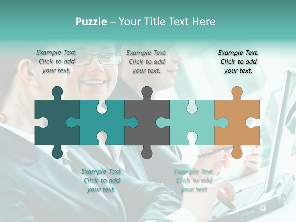 Businesswoman Teamwork Professional PowerPoint Template