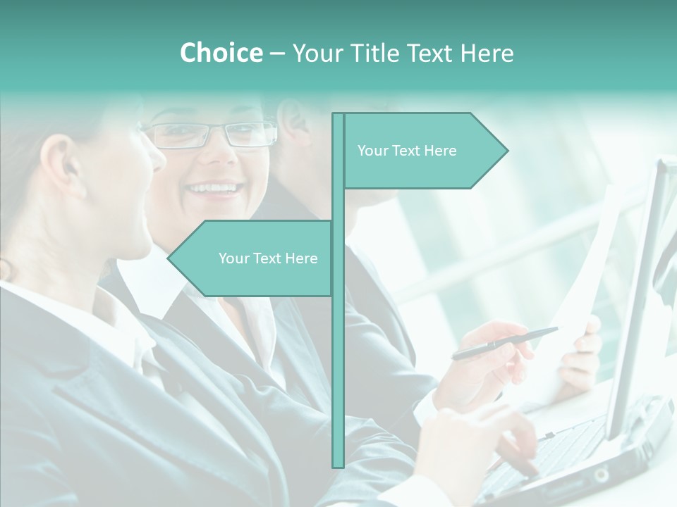 Businesswoman Teamwork Professional PowerPoint Template