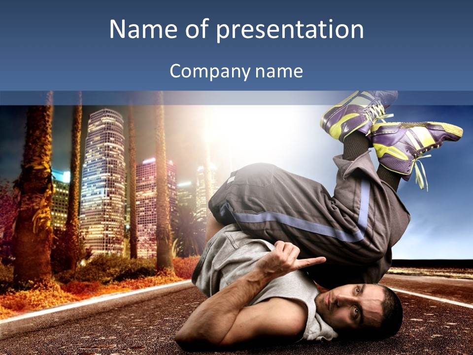 Travel Man Street PowerPoint Template
