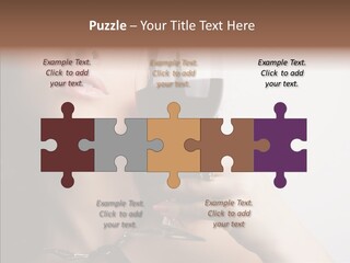 Portrait Of Beautiful Woman With Glass Red Wine PowerPoint Template