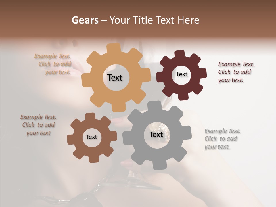 Portrait Of Beautiful Woman With Glass Red Wine PowerPoint Template