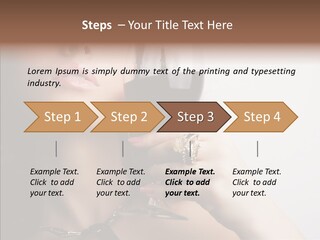 Portrait Of Beautiful Woman With Glass Red Wine PowerPoint Template