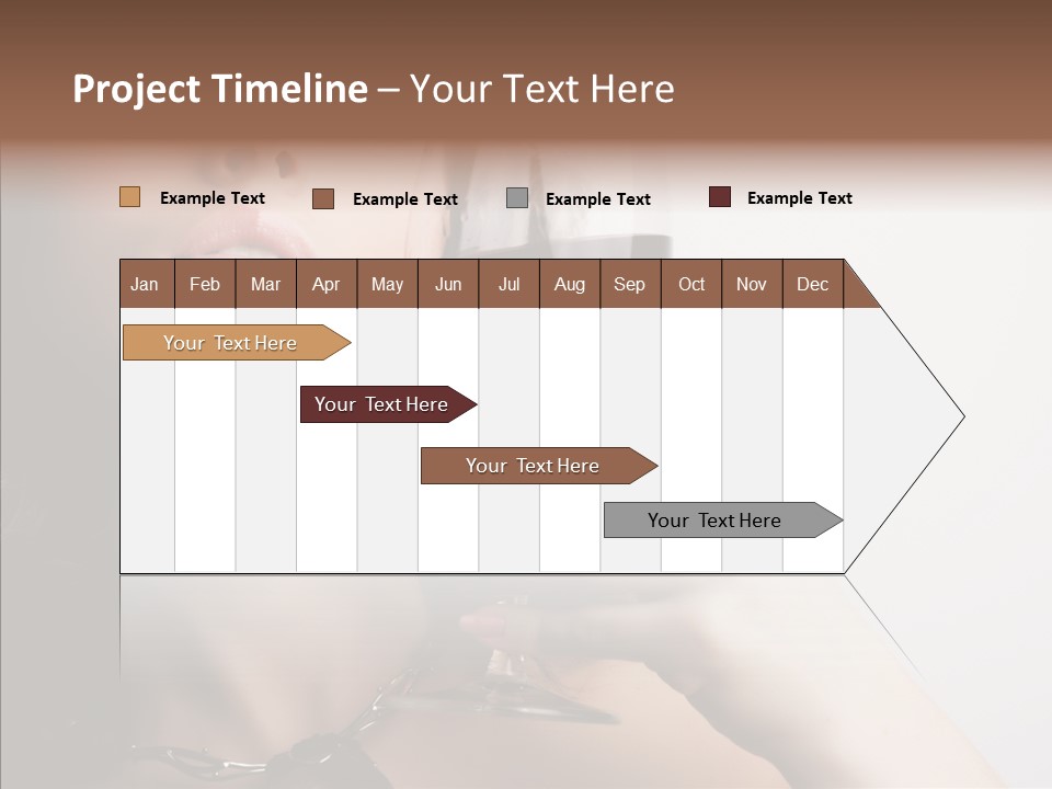 Portrait Of Beautiful Woman With Glass Red Wine PowerPoint Template