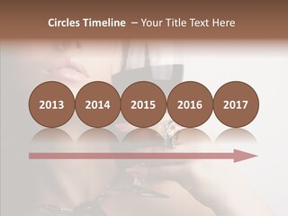 Portrait Of Beautiful Woman With Glass Red Wine PowerPoint Template