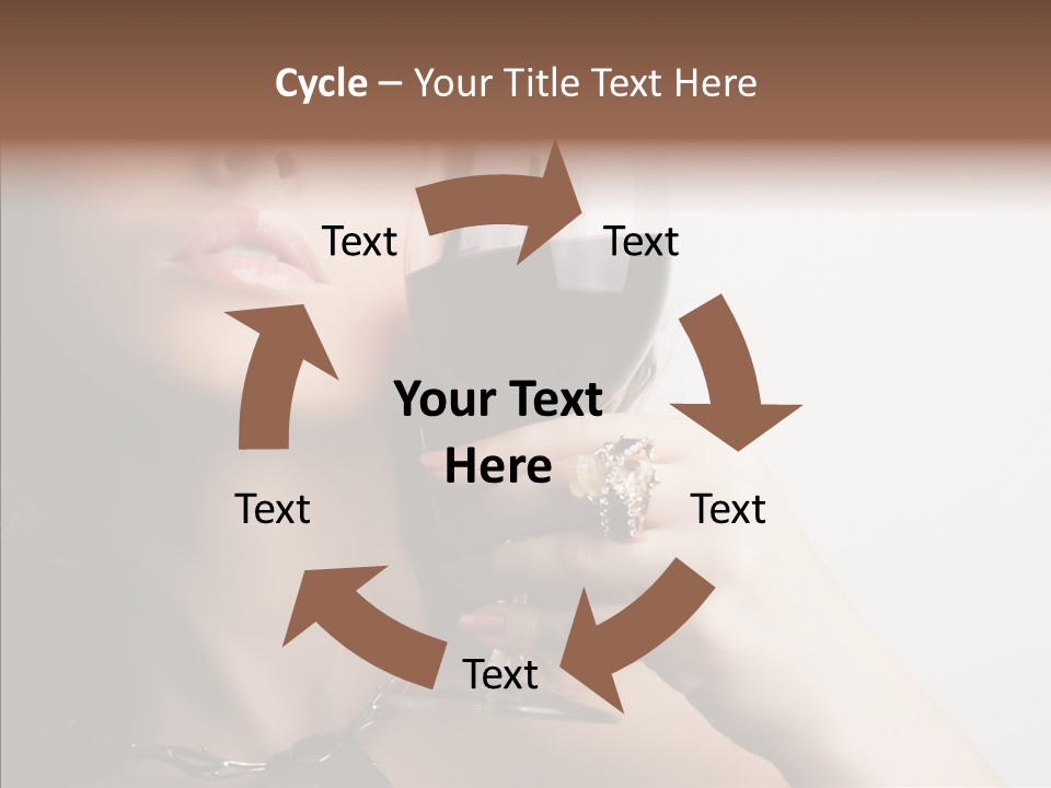 Portrait Of Beautiful Woman With Glass Red Wine PowerPoint Template