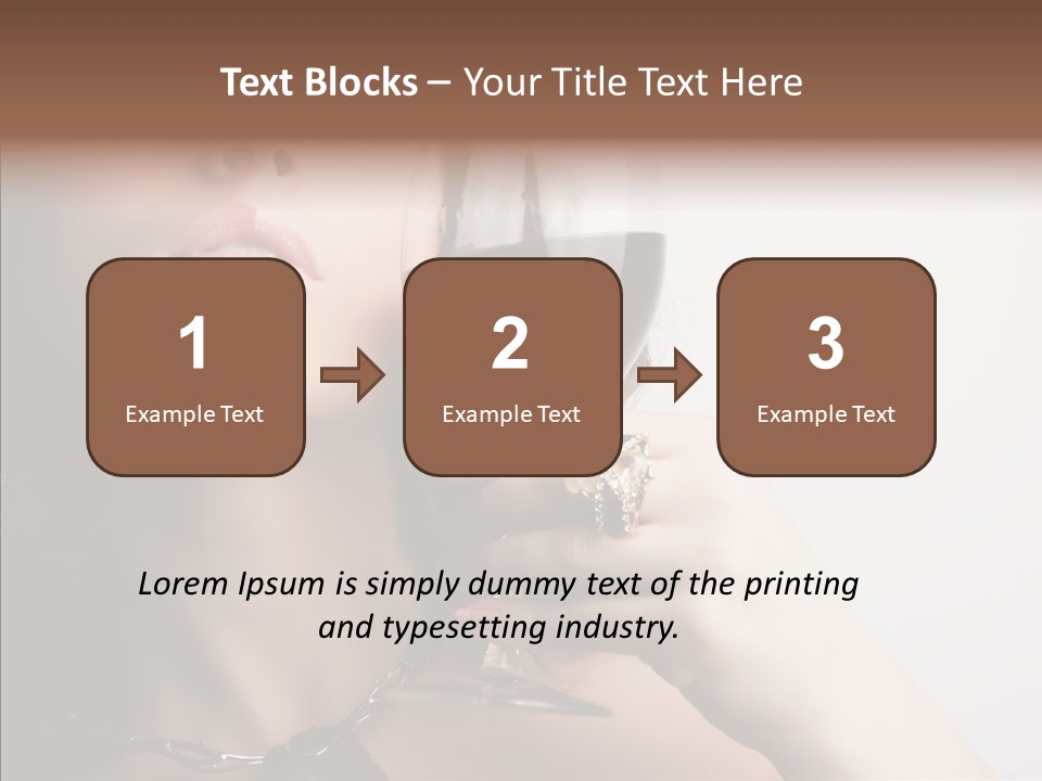 Portrait Of Beautiful Woman With Glass Red Wine PowerPoint Template