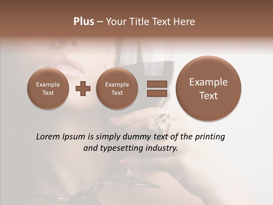 Portrait Of Beautiful Woman With Glass Red Wine PowerPoint Template