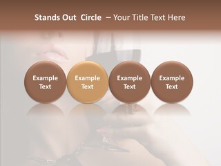 Portrait Of Beautiful Woman With Glass Red Wine PowerPoint Template