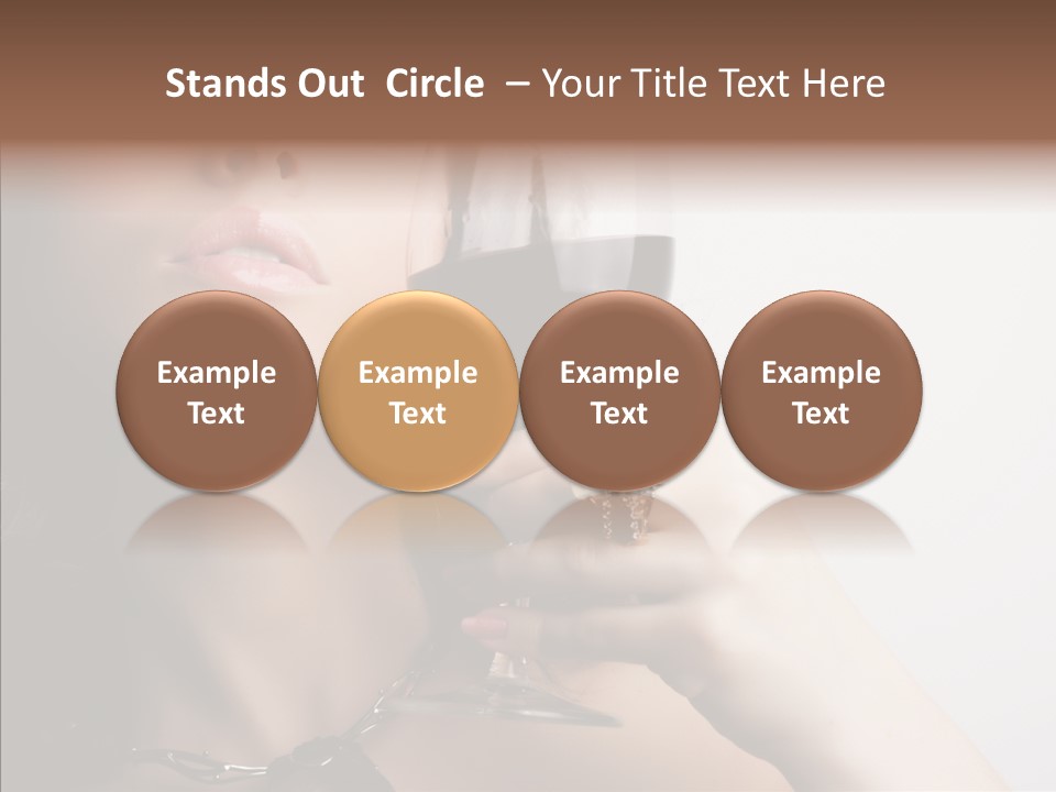Portrait Of Beautiful Woman With Glass Red Wine PowerPoint Template