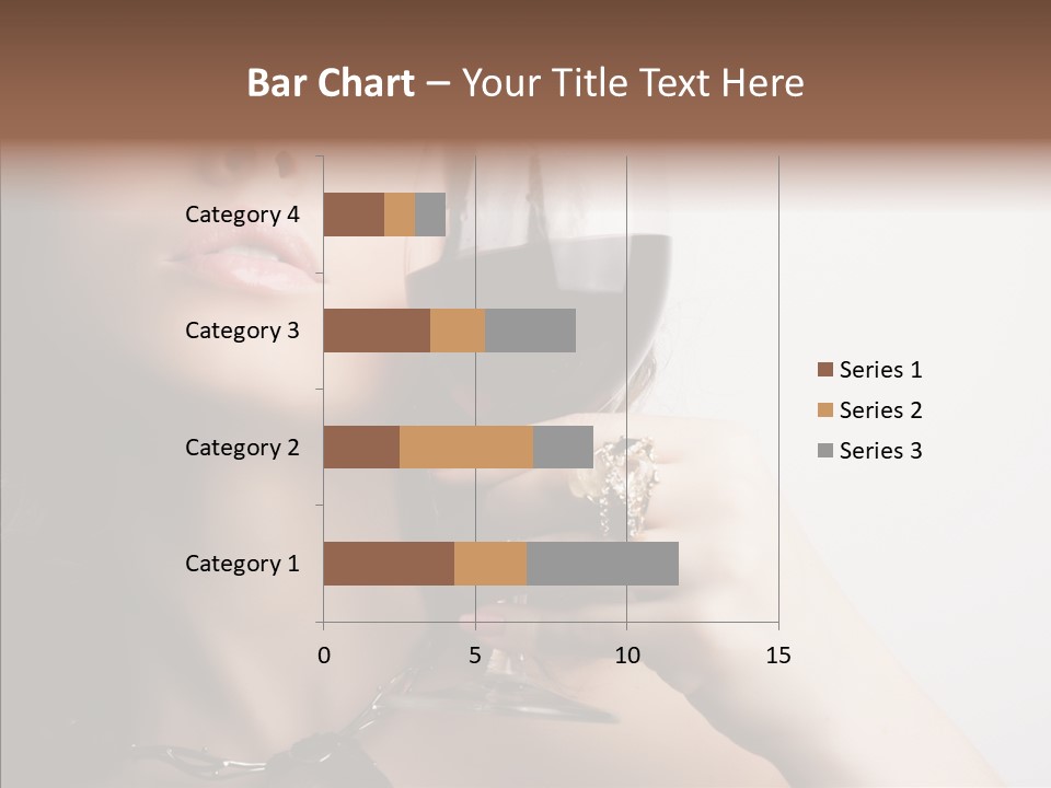 Portrait Of Beautiful Woman With Glass Red Wine PowerPoint Template