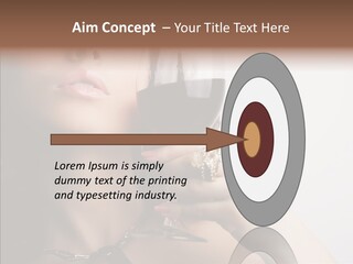 Portrait Of Beautiful Woman With Glass Red Wine PowerPoint Template