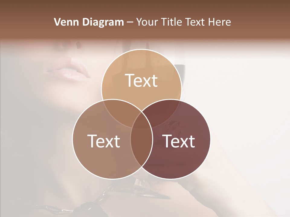 Portrait Of Beautiful Woman With Glass Red Wine PowerPoint Template