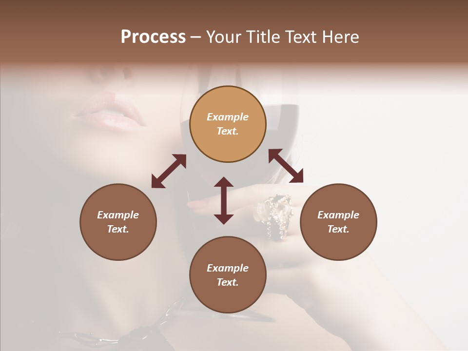 Portrait Of Beautiful Woman With Glass Red Wine PowerPoint Template