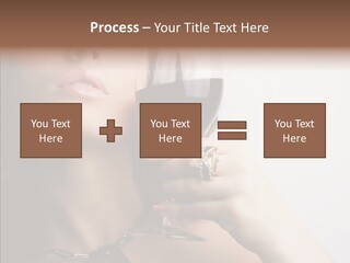 Portrait Of Beautiful Woman With Glass Red Wine PowerPoint Template