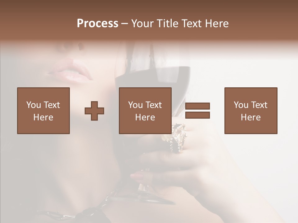 Portrait Of Beautiful Woman With Glass Red Wine PowerPoint Template