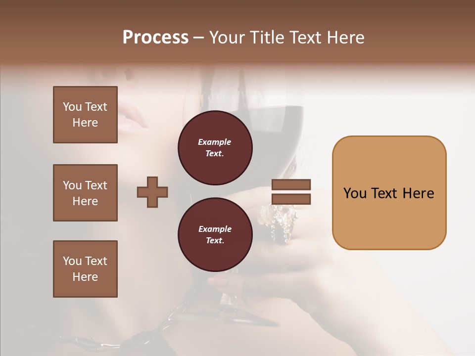 Portrait Of Beautiful Woman With Glass Red Wine PowerPoint Template