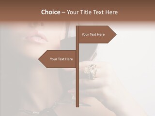 Portrait Of Beautiful Woman With Glass Red Wine PowerPoint Template