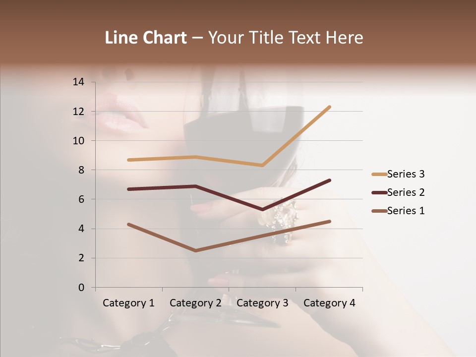Portrait Of Beautiful Woman With Glass Red Wine PowerPoint Template
