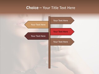 Portrait Of Beautiful Woman With Glass Red Wine PowerPoint Template