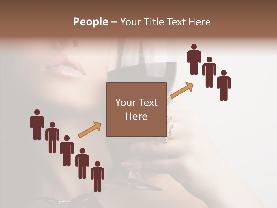Portrait Of Beautiful Woman With Glass Red Wine PowerPoint Template
