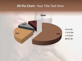 Portrait Of Beautiful Woman With Glass Red Wine PowerPoint Template