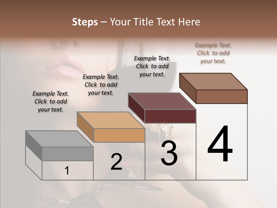 Portrait Of Beautiful Woman With Glass Red Wine PowerPoint Template