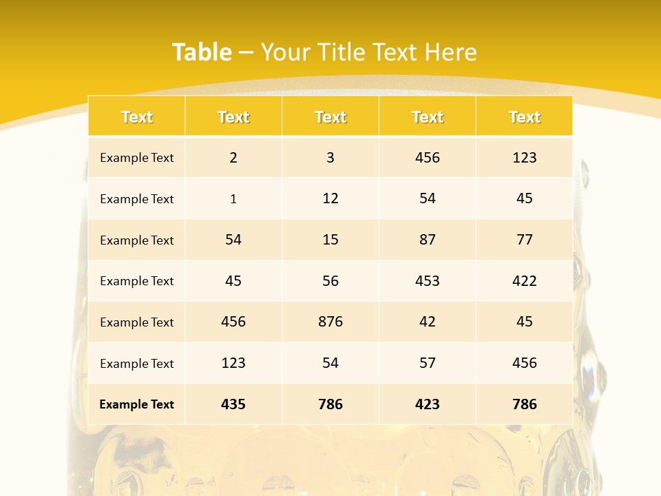 Background Drink Golden PowerPoint Template