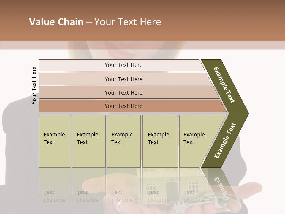 Business Woman Advertises Real Estate On White Background PowerPoint Template