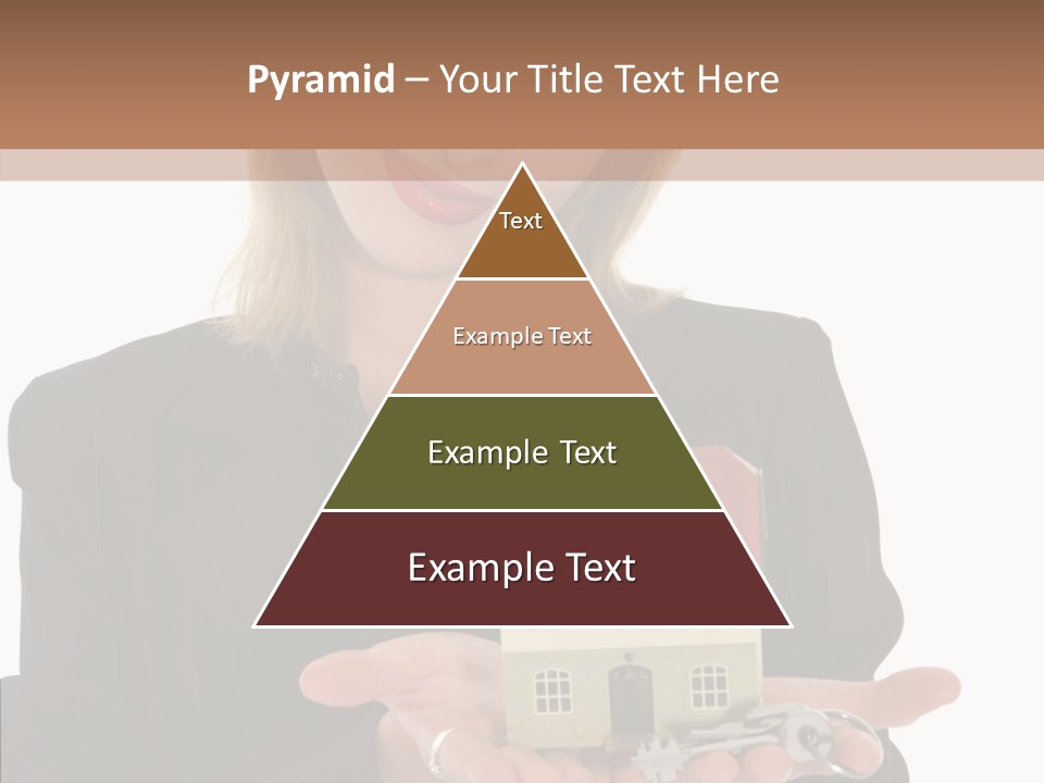 Business Woman Advertises Real Estate On White Background PowerPoint Template