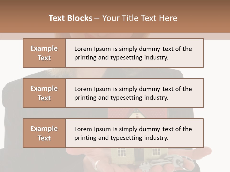 Business Woman Advertises Real Estate On White Background PowerPoint Template