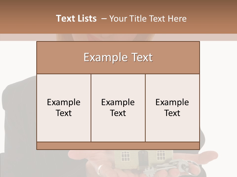 Business Woman Advertises Real Estate On White Background PowerPoint Template