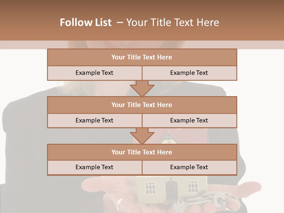 Business Woman Advertises Real Estate On White Background PowerPoint Template