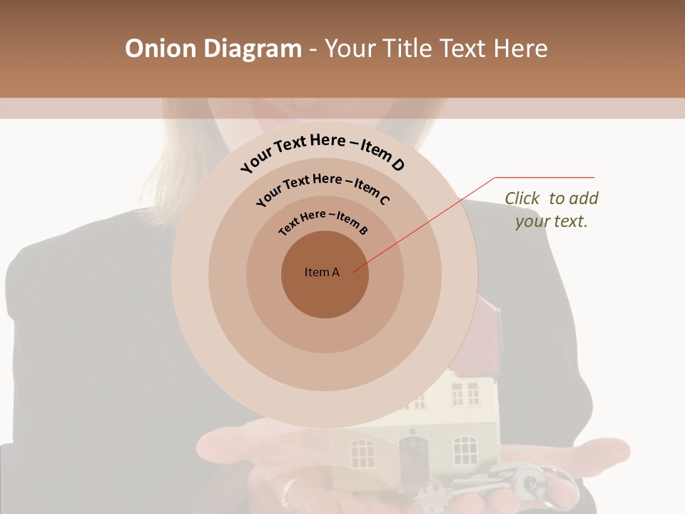 Business Woman Advertises Real Estate On White Background PowerPoint Template