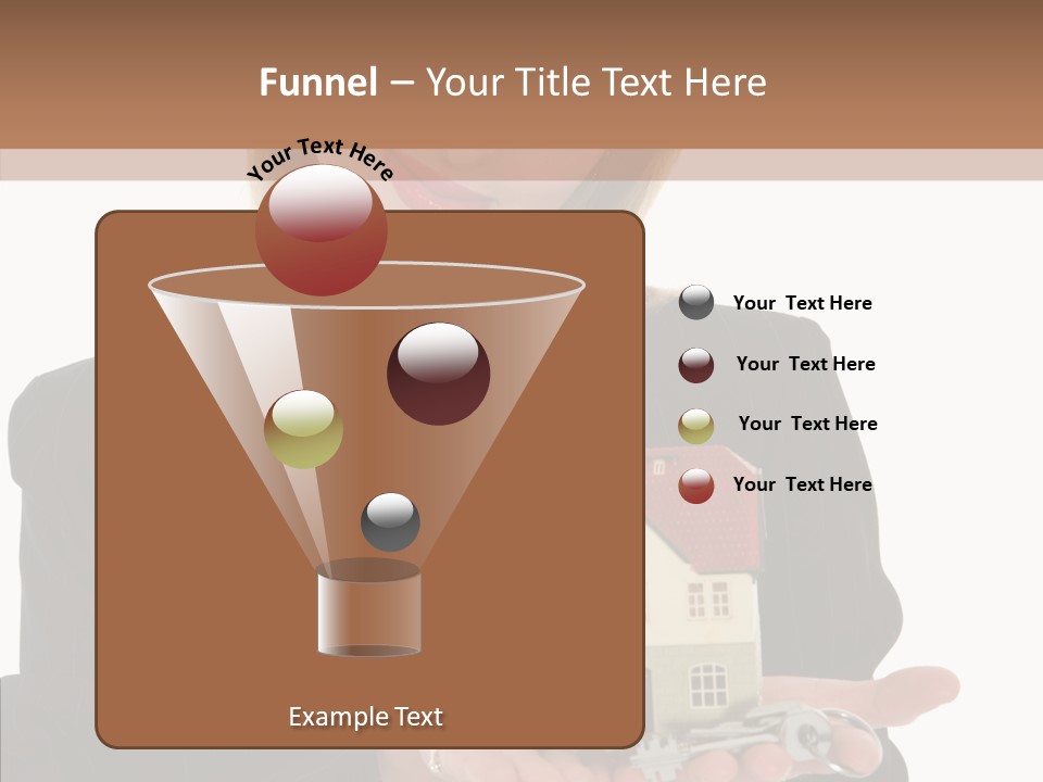 Business Woman Advertises Real Estate On White Background PowerPoint Template