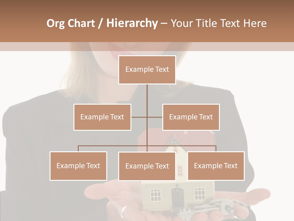 Business Woman Advertises Real Estate On White Background PowerPoint Template