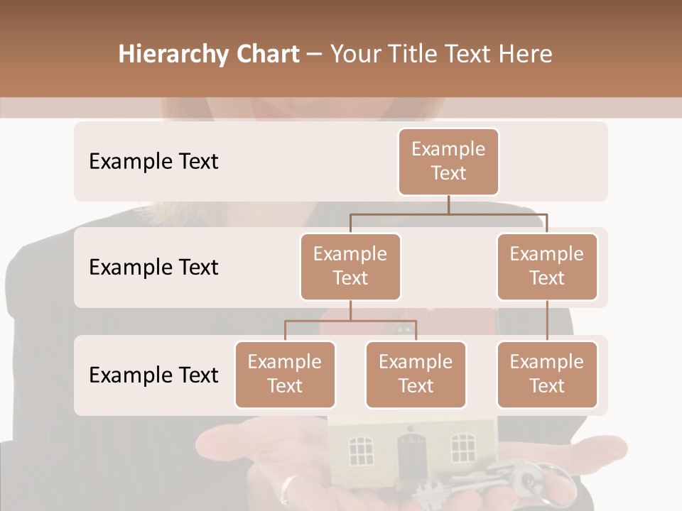 Business Woman Advertises Real Estate On White Background PowerPoint Template
