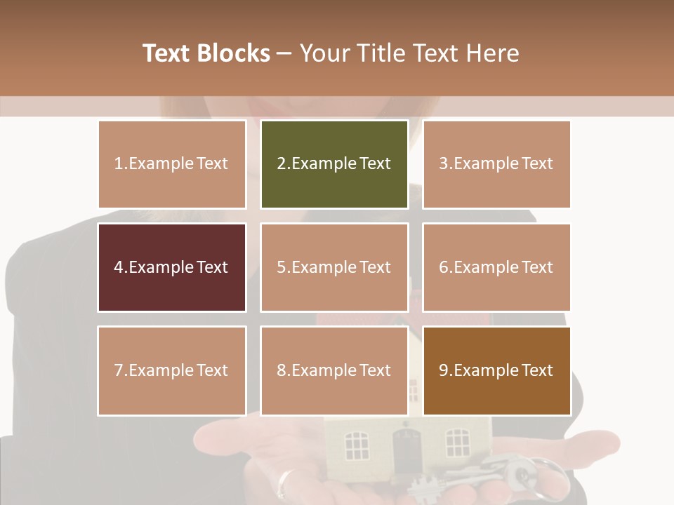 Business Woman Advertises Real Estate On White Background PowerPoint Template