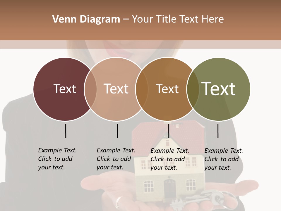 Business Woman Advertises Real Estate On White Background PowerPoint Template