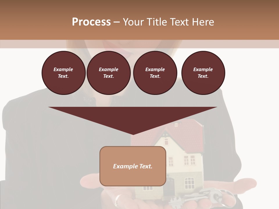 Business Woman Advertises Real Estate On White Background PowerPoint Template