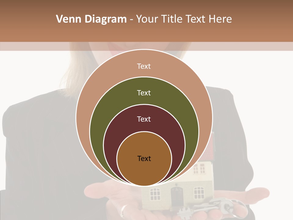 Business Woman Advertises Real Estate On White Background PowerPoint Template