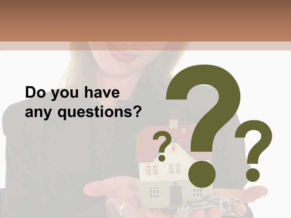 Business Woman Advertises Real Estate On White Background PowerPoint Template