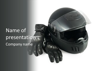 Plastic Helmet Carbon PowerPoint Template
