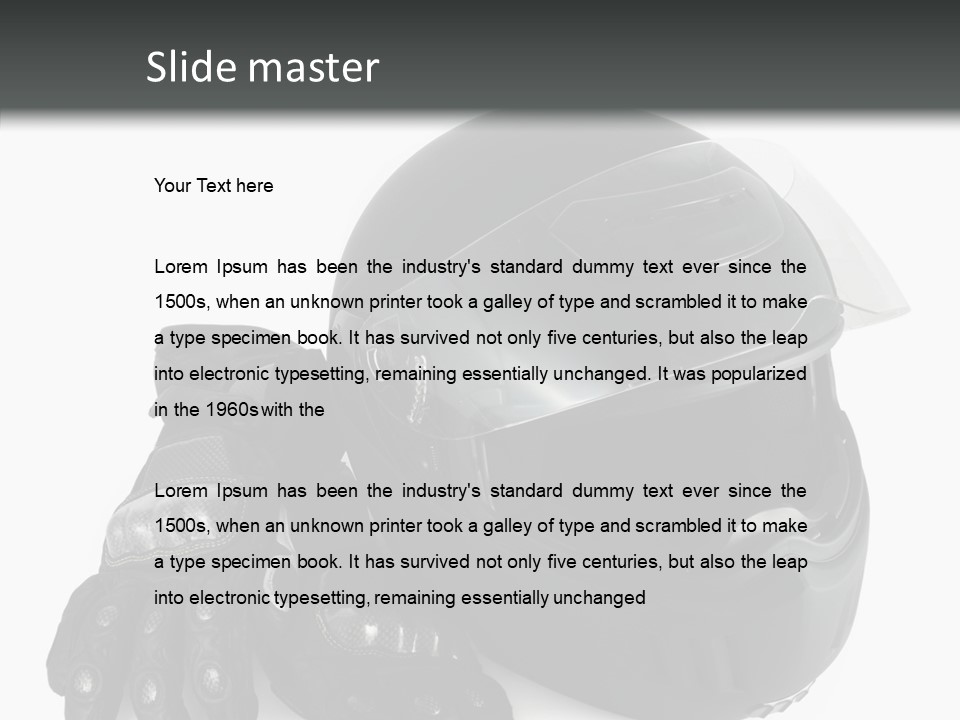 Plastic Helmet Carbon PowerPoint Template