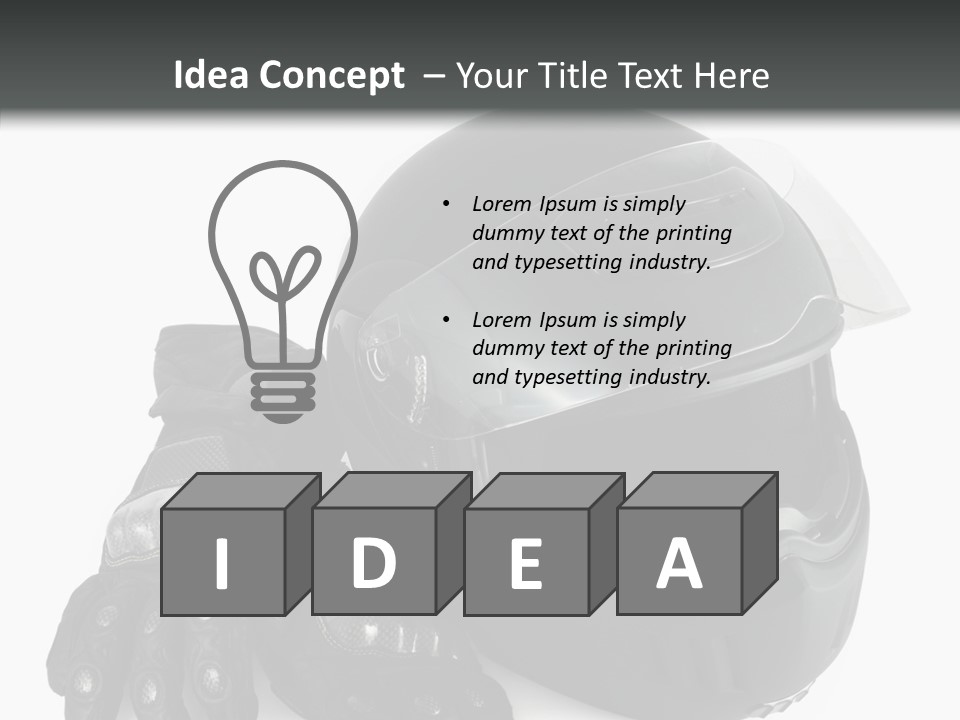 Plastic Helmet Carbon PowerPoint Template