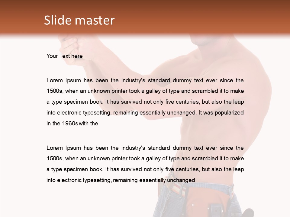 Muscular Jeans Studio PowerPoint Template