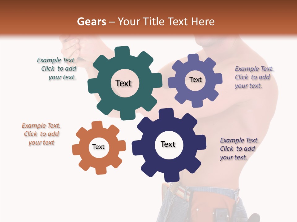 Muscular Jeans Studio PowerPoint Template