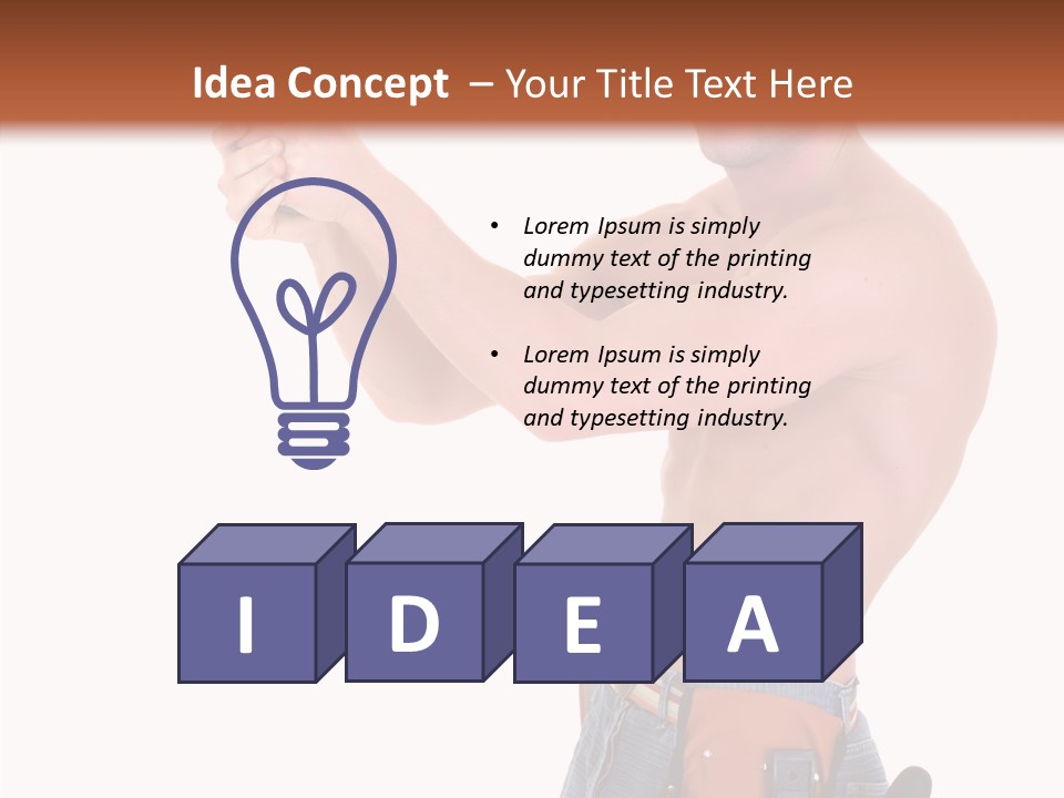 Muscular Jeans Studio PowerPoint Template