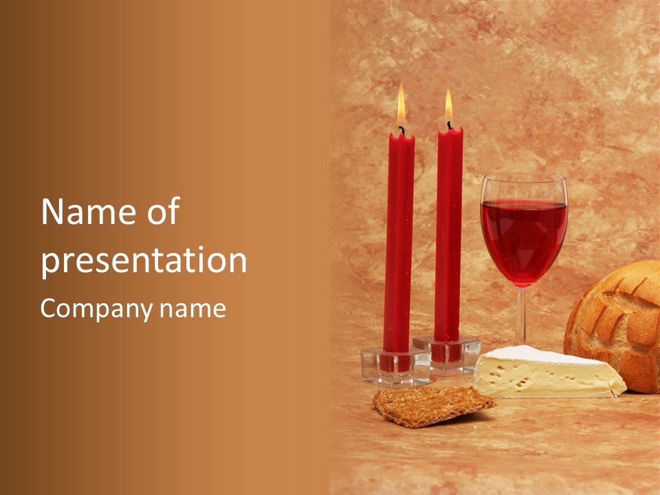 Romantic Wine Wineglass PowerPoint Template